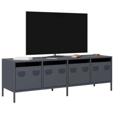 Afbeelding van Tv meubel 135x39x43,5 cm koudgewalst staal antracietkleurig