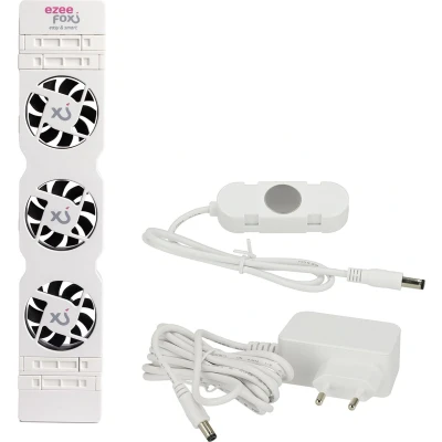 Afbeelding van Ezeefox Radiatorventilator Met 3 Ventilatoren en Thermosensor Universeel Energiezuinig kabel Zeer stil Radiator Ventilator Wit