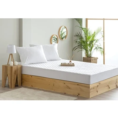 Afbeelding van Todocama Gewatteerde anti mijt matrasbeschermer met ademend en waterdicht membraan sanitaire behandeling (bed 140 x 190/200 cm)