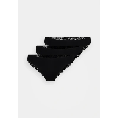 Afbeelding van ONLY dames 3P microfiber brazillians kant chloe zwart XS