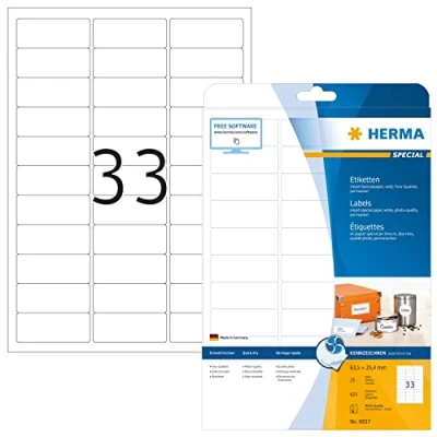 Afbeelding van Etiket HERMA 8837 63.5x25.4mm mat wit 825stuks