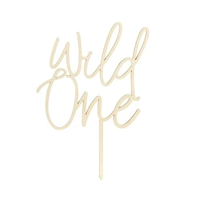 Afbeelding van Taarttopper Wild One Hout 22cm