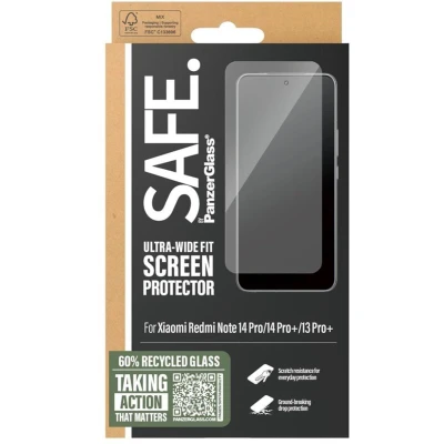 Afbeelding van SAFE by PanzerGlass Ultra Wide Fit Screenprotector incl. applicator voor de Xiaomi Redmi Note 14 Pro (Plus) (5G) / 13 Plus