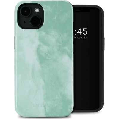 Afbeelding van Selencia Hoesje Geschikt voor iPhone 14 Vivid Backcover MagSafe Marble Grayed Jade