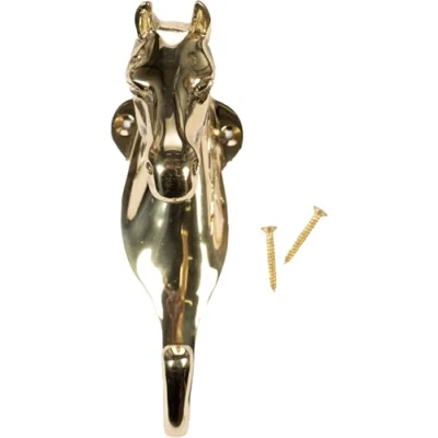Afbeelding van HKM Hoofdstelhanger Paardenhoofd Messing