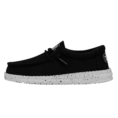 Afbeelding van Hey Dude Wally Youth Slub Lona schoenen Moc ToeBoy, zwart.