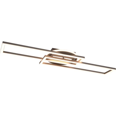 Afbeelding van Reality LED Plafondlamp Plafondverlichting 30W Aanpasbare Kleur Afstandsbediening Dimbaar Rechthoek Nikkel Aluminium