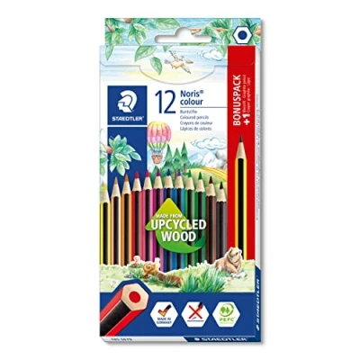 Afbeelding van STAEDTLER Noris Color 185 kartonnen etui met 12 verschillende kleurpotloden van hout en 1 potlood inbegrepen120 2 aanbieding SET9