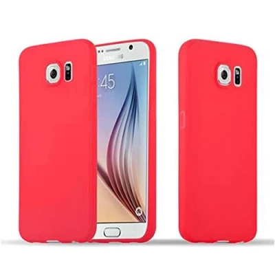 Afbeelding van Cadorabo Hoesje geschikt voor Samsung Galaxy S6 in CANDY ROOD Beschermhoes gemaakt van flexibel TPU silicone Case Cover