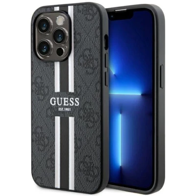 Afbeelding van Guess 4G Printed Stripe Back Case (MagSafe Compatible) Geschikt voor Apple iPhone 14 Pro Max (6.7&quot;) Zwart