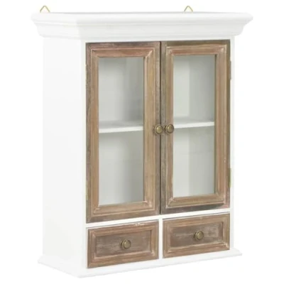 Afbeelding van Wandkast 49x22x59 cm bewerkt hout wit