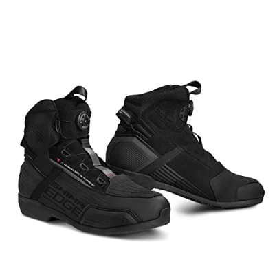 Afbeelding van SHIMA EDGE WP Motorschoenen voor heren, leer, waterdicht, goedgekeurd, sneakers, enkelbescherming, ATOP, ritssluiting aan de zijkant, antislipzool, zomer, traillaarzen (heren,