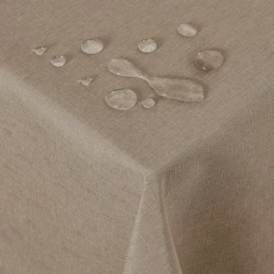 Afbeelding van Deconovo Rechthoekig tafelkleed, waterdicht, linnenlook, voor tafel, 140 x 240 cm, taupe