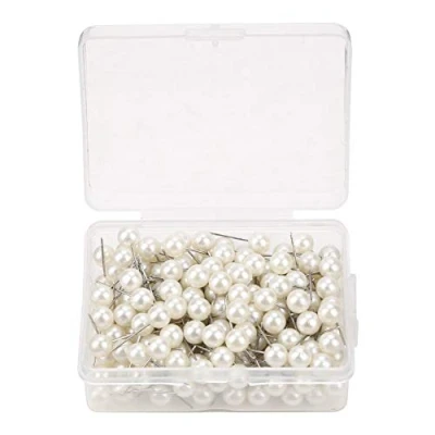 Afbeelding van Pen van kunststof, voor het markeren punaises, decoratief, 200 stuks (wit)