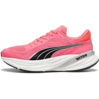 Afbeelding van Puma Magnify Nitro 2 FADE Hardloopschoenen voor op de weg, Dames, Maat: 37.5, Sunset glow/black Textiel/ synthetisch