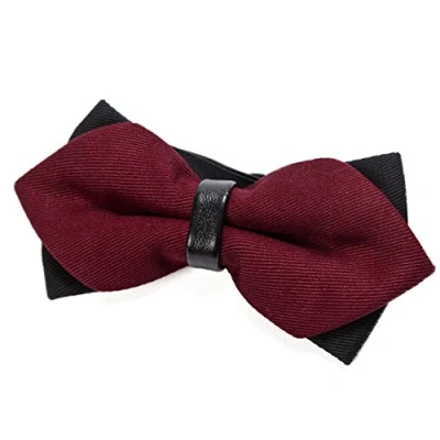 Afbeelding van DonDon Kanten vlinderdas voor heren in retrolook met haken, voorgeknoopt en lengte verstelbaar, Cramoisi