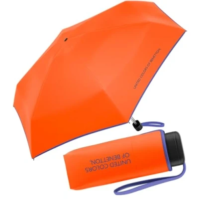 Afbeelding van Benetton Zakparaplu Ultra Mini Flat Solid, oranjerood., Super