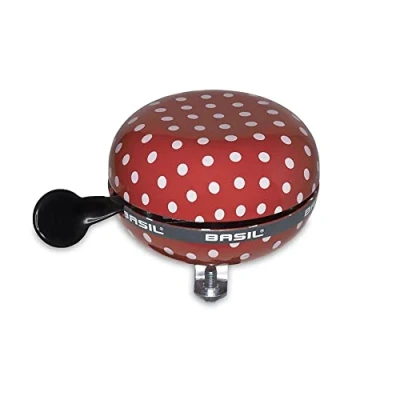 Afbeelding van Fietsbel Basil Polkadot ø80mm rood wit