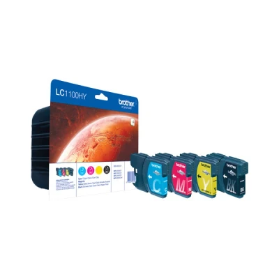 Image de Brother LC1100HY Value pack de 4 à rendement élevé noir, jaune, cyan, magenta originale cartouche d&#039;encre