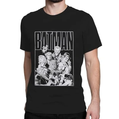 Afbeelding van DC Comics Batman T shirt voor heren shirts Joker Kleine maten tot XL Officiële goederen, zwart.