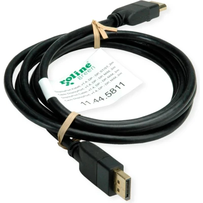 Afbeelding van ROLINE GREEN DisplayPort kabel, v1.4, DP m M, zwart, 1