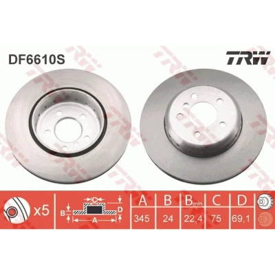 Afbeelding van Trw Remschijf DF6610S