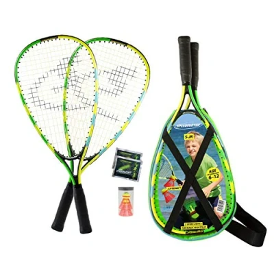Afbeelding van Speedminton Junior set speedbadminton crossminton speed badminton blauw/groen/geel