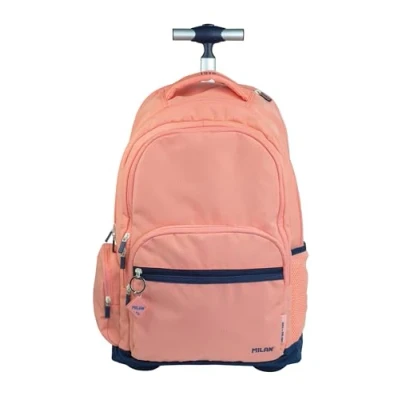 Afbeelding van Rugzak met wieltjes 6 ritssluitingen (25L), serie 1918. Roze MILAN ®625601SNCP