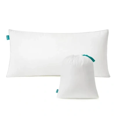 Afbeelding van SONGMICS Hoofdkussen 40 x 80 cm, set van 2, vulling 800 g, stofoppervlak zacht, geborsteld polyester, kussen, machinewasbaar op 60 , met opbergtas, wolkenwit