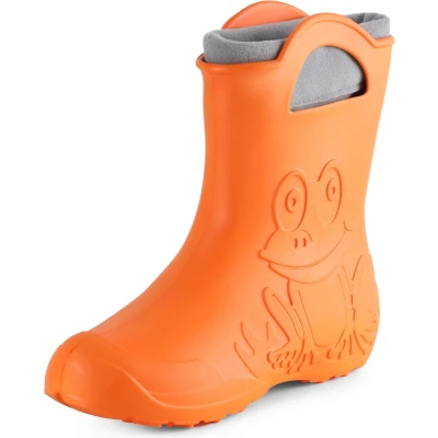 Afbeelding van Ladeheid LA CA FrogWoWinter Dames Regenlaarzen Rubber met Binnenschoen EVA Wasbare Oranje (151c) 40/41