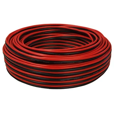 Afbeelding van toolcity Luidsprekerkabel (dubbele kabel) 2 x 1,50 mm² (luidsprekerkabel/audiokabel) 50 m rood/zwart