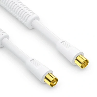 Afbeelding van conecto 10 m tv antennekabel, coaxkabel IEC stekker/IEC stekker, wit