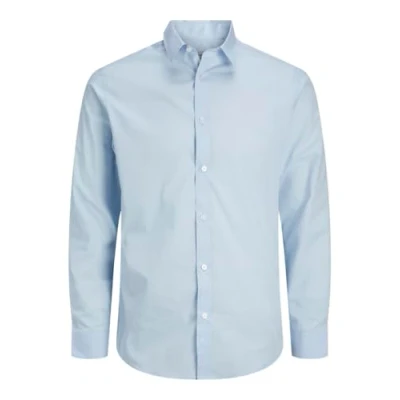 Afbeelding van JJ REBEL JREBGAVIN SOLID SHIRT LS NOOS Heren Overhemd Cashmere Blue
