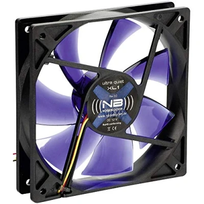 Afbeelding van Noiseblocker BlackSilent Fan XL1 PC behuizingsventilator, 120 mm, met stille vleugels, het maximale volume bedraagt slechts 13 dB (A) en luchtstroom van 69 m3/h