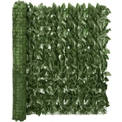 Afbeelding van Balkonscherm met donkergroene bladeren 400x100 cm