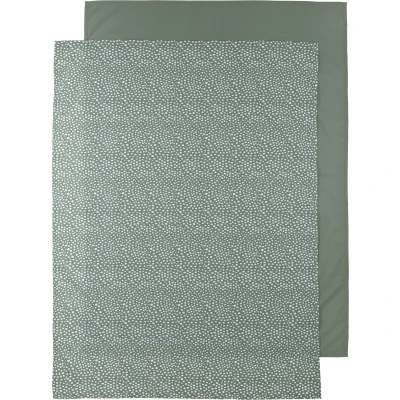 Afbeelding van Meyco Baby Cheetah/Uni ledikant laken 2 pack forest green 100x150cm
