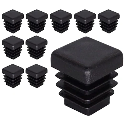 Afbeelding van SKIR&#039;CO Set van 10 vierkante kunststof doppen 15 x mm zwart RAL 9005