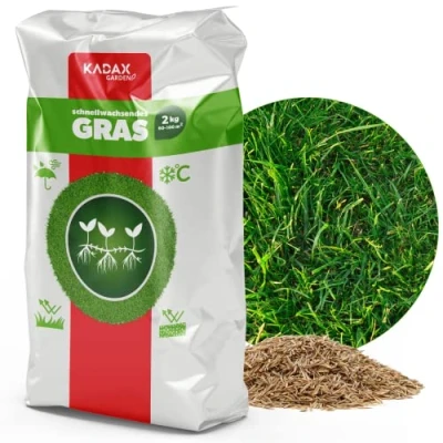 Afbeelding van KADAX graszaden, snelgroeiende grasgranulaat, snel ontkiemen vorstbestendige gazon (2 kg)