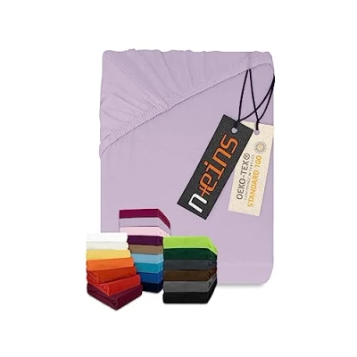 Afbeelding van npluseins Klassiek Jersey hoeslaken vele kleuren en maten 100% katoen 159,192 cm 120 x 200 lila
