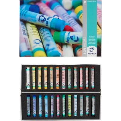 Afbeelding van Soft pastel set 24 kleuren softpastels pastelkrijt