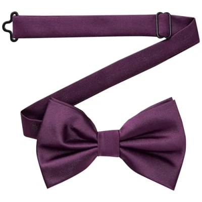 Afbeelding van DonDon noeud papillon homme fait main look soie 12 x 6 cm Violet