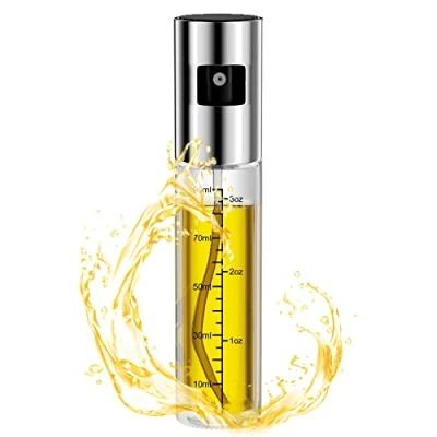 Afbeelding van Newaner Oliesproeier, 100 ml met schaalverdeling, olie of azijnfles, herbruikbaar, transparant, geschikt voor koken, grillen, bakken, pasta, salades