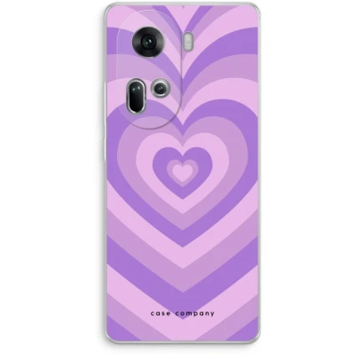 Afbeelding van Case Company® hoesje geschikt voor Oppo Reno 11 Hart Paars Soft Cover Telefoonhoesje Bescherming aan alle Kanten en Schermrand