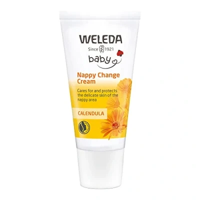 Image de WELEDA Bio Baby Calendula Crème anti plaie 30 ml Pommade pour bébé protéger la peau sensible de dans zone couche Aide à soulager les rougeurs, peaux irritées et douleurs