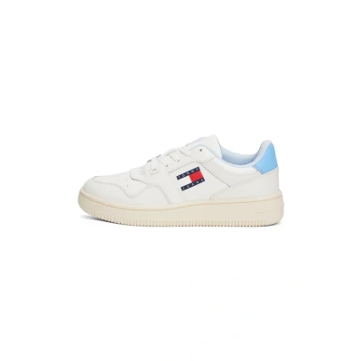 Afbeelding van Tommy Jeans NEW Retro Basket Sneakers laag, Dames, Maat: 36, Sugarplum blue Leer en textiel
