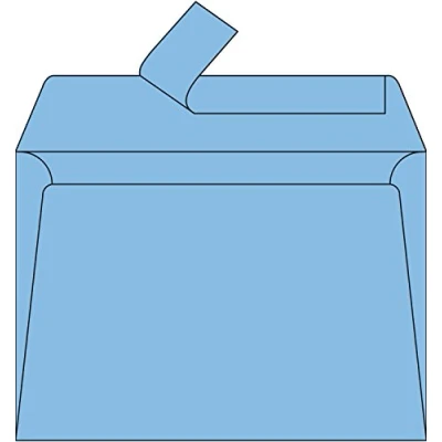 Afbeelding van Clairefontaine 55726C, verpakking met 20 zelfklevende enveloppen, formaat C6 (11,4 x 16,2 cm), 120 g, kleur: lavendelblauw, uitnodiging voor evenementen en correspondentie, Pollen serie, premium