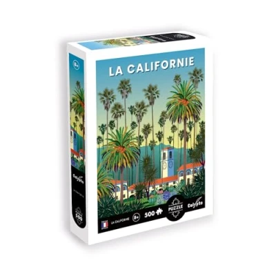 Afbeelding van Calypto 3907302 Californië Soft Touch puzzel 500 stukjes kleurrijk met fluweelachtig oppervlak en puzzelposter voor volwassenen kinderen vanaf 8 jaar grafische Amerika USA