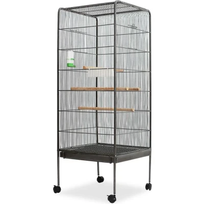 Afbeelding van vidaXL Vogelkooi 54x54x146 cm staal zwart