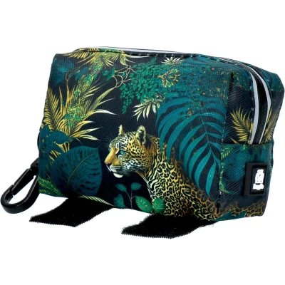 Afbeelding van PoopyGo Poepzakhouder Jaguar Dispenser voor poepzakjes Eenvoudig te bevestigen aan de hondenriem Waterproof Met klittenband en karabijnhaak Eco Bag