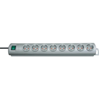Afbeelding van Primera Line stekkerdoos 8 voudig zilver 2m H05VV F 3G1,5 *FR/BE*